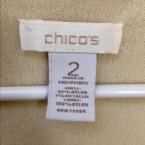 Chico’s gold tone layered top, size 2 - Picture 3 of 6